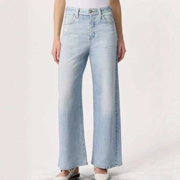Guess Cross-Border European and American High-Waisted Washed Denim Jeans for Women, Solid Color, Slimming, Versatile, Loose Straight-Leg Pants, Trendy Brand Guess Cross-Border European and American High-Waisted Washed Denim Jeans for Women, Solid Color, Slimming, Versatile, Loose Straight-Leg Pants, Trendy Brand