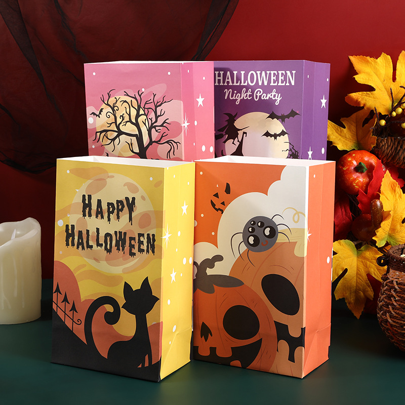 万圣节糖果袋  搞怪创意礼品袋 ins苹果饼干礼物纸袋子牛皮平口袋