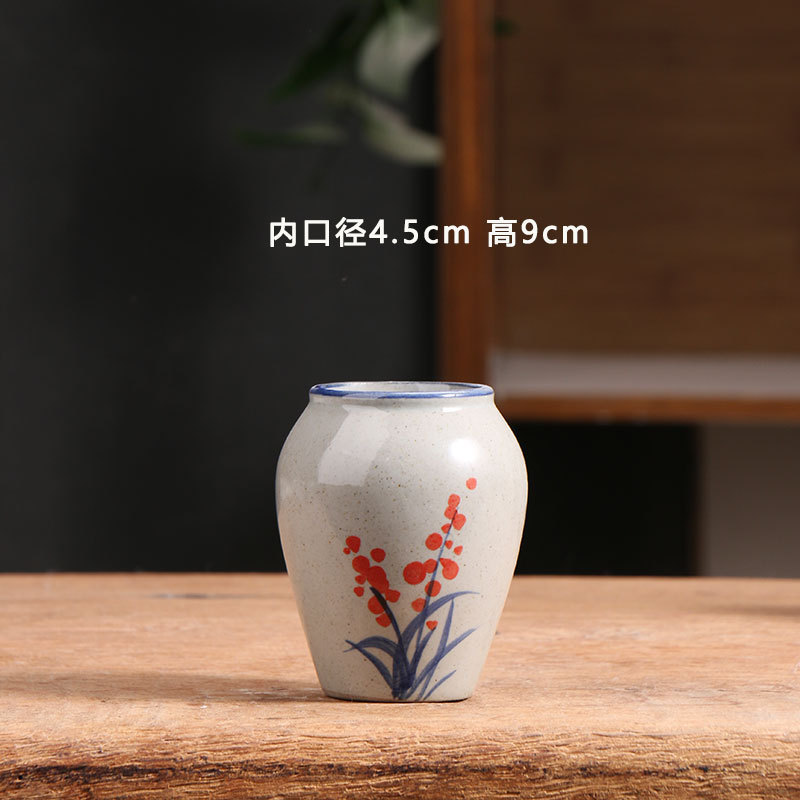 Mini Hand-Painted Blue and White Succulent Flower Pot Ceramic Simple Household Clay Stoneware Small Pottery Pot Clearance Clearance Wholesale