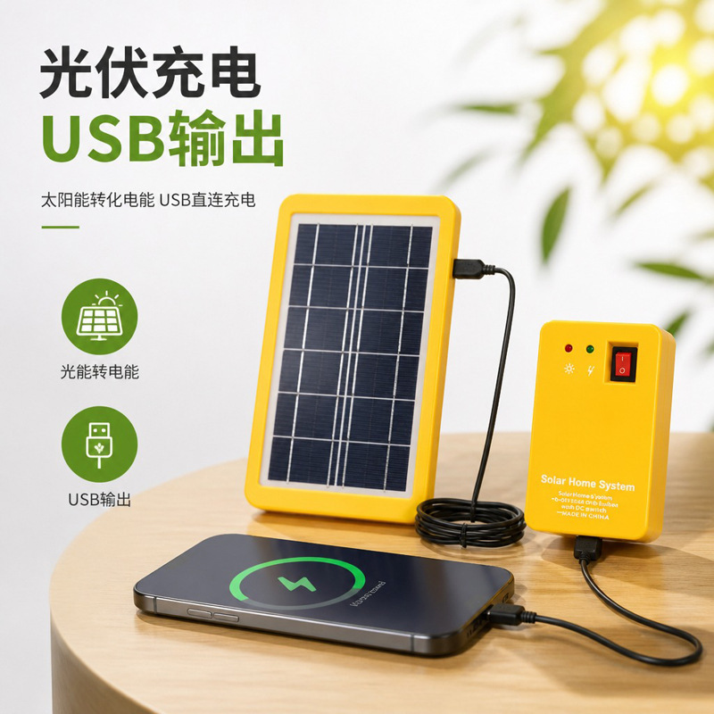 非洲家用太阳能发电系统全套户外应急照明灯光伏组件太阳能电池板