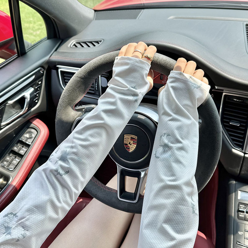 Protector solar manguito de hielo guantes verano margarita manga de hielo guantes sueltos transpirables sombreado lindo manga de todo fósforo femenino