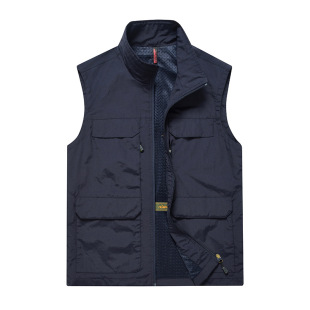 Casual Thin Work Clothes Multi-Pocket Waterproof Vest Outdoor Group Men's Waistcoat Property Management Work Clothes Vest