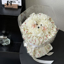 康乃馨小狗花束配件 网红爆款母亲节创意花艺包装材料鲜花包装纸