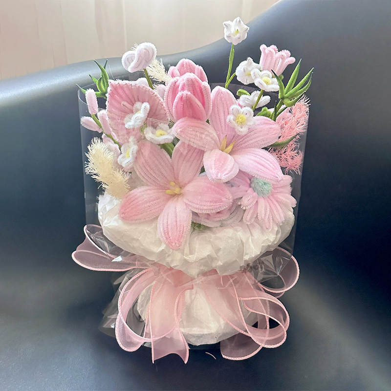 Youjian 手作りチューリップブーケツイストスティックブーケ素材パッケージ誕生日フルセット結婚式バレンタインデーギフト|undefined