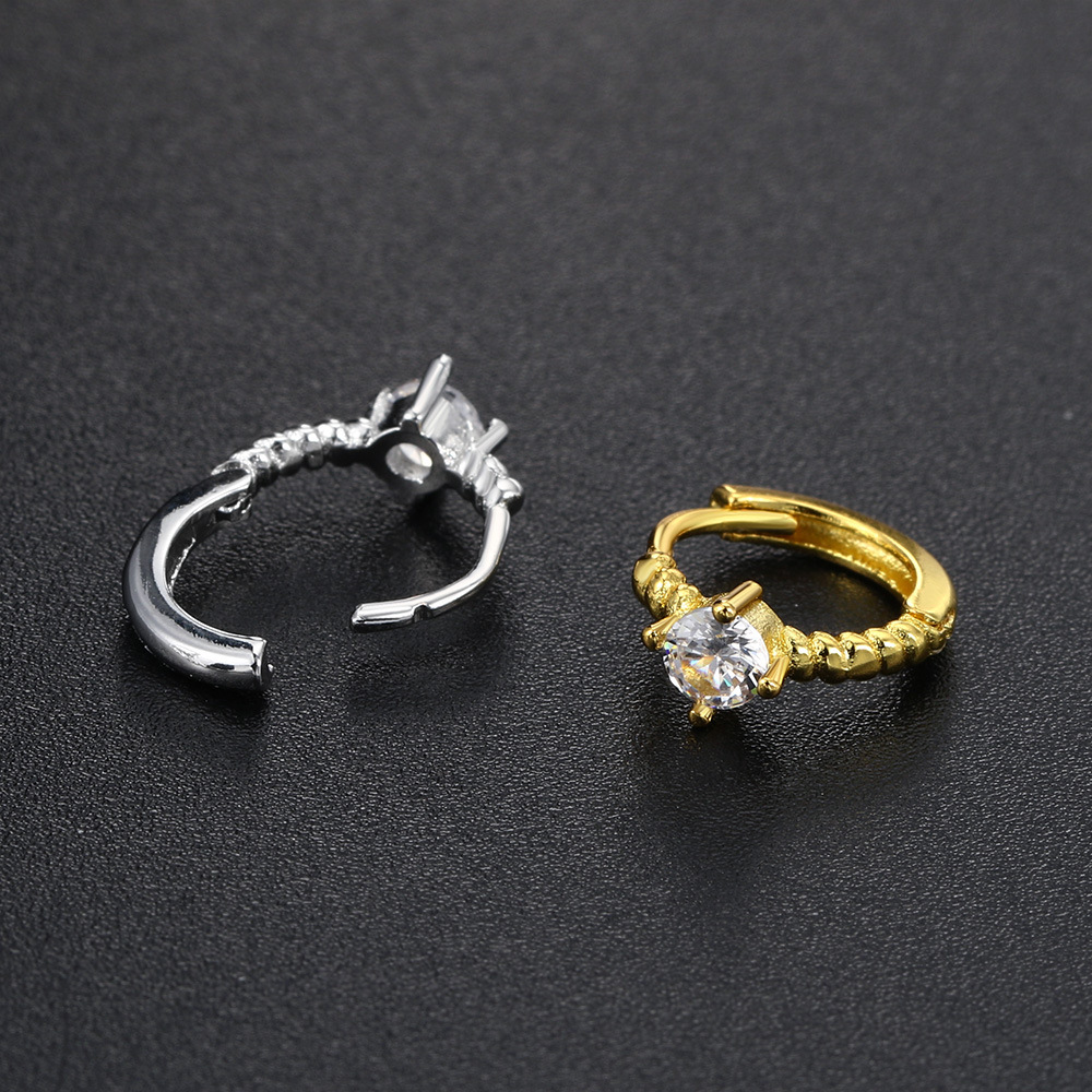 Geometric Pattern Women's Gender 1 Piece Fashion Geometric Plating Inlay Copper Zircon Cartilage Earrings