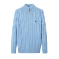 Half zip sweater fog blue black label
