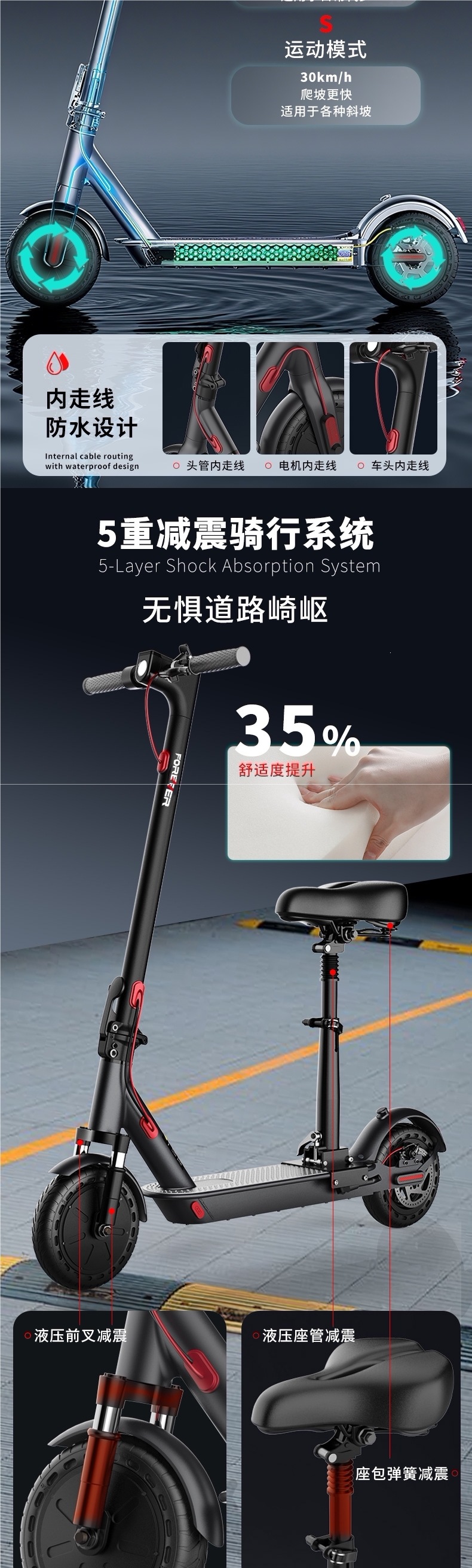 Permanent electric scooter, small and portable, two-wheeled, foldable, suitable for both children and adults, ideal for commuting