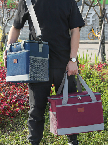 Large insulated bag, thickened fresh-keeping ice bag, waterproof aluminum foil picnic insulated bag, takeaway meal delivery box, portable picnic bag