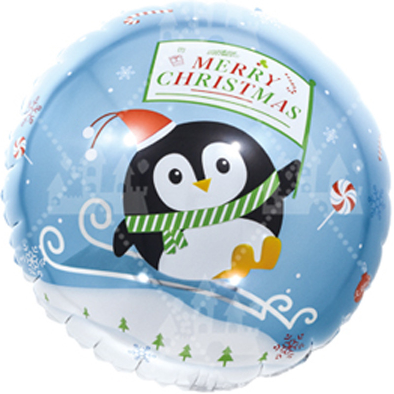 18 pulgadas película de aluminio bola bola globo de Navidad dibujos animados tema de hielo y nieve fiesta noche de Navidad papel de aluminio globo decoración