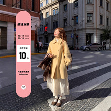 陆小团团翻领手工羊毛双面呢大衣女2025秋季新款温柔慵懒气质外套