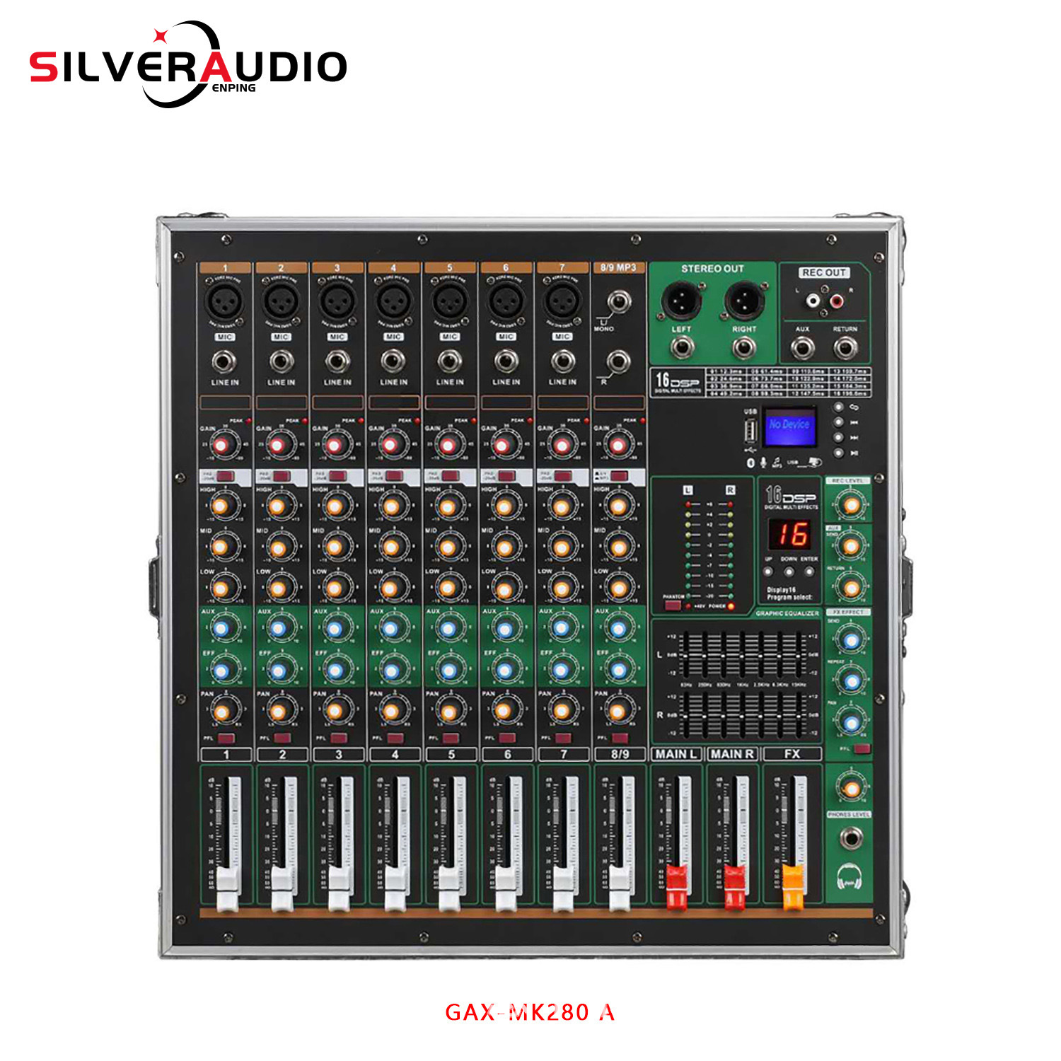 专业8路大功率有源调音台功放一体机舞台演出多场景GAX-MK280