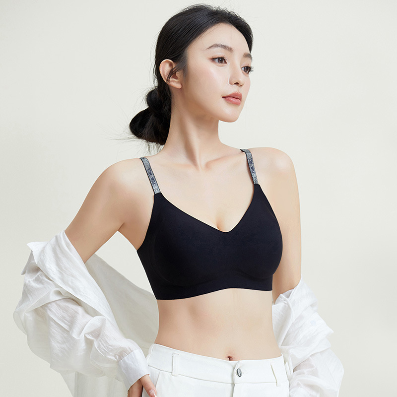 山茶花果冻无痕粉底液内衣女士美背文胸一体小胸聚拢防下垂内衣胸|undefined