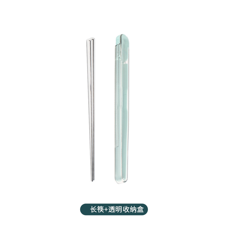 23.5cm 정사각형 젓가락 + 투명 녹색 보관함