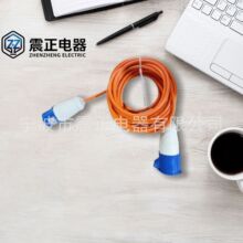 供应橙色电源电缆线 工业插头房车移动延长电源线16A电源插头