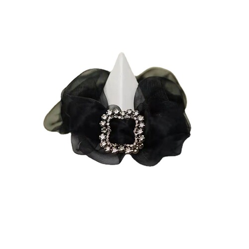 Exquisite rhinestone large intestine hair tie, high-end meatball head rope, temperament hair tie, Platinum Siya jewelry new hair rope