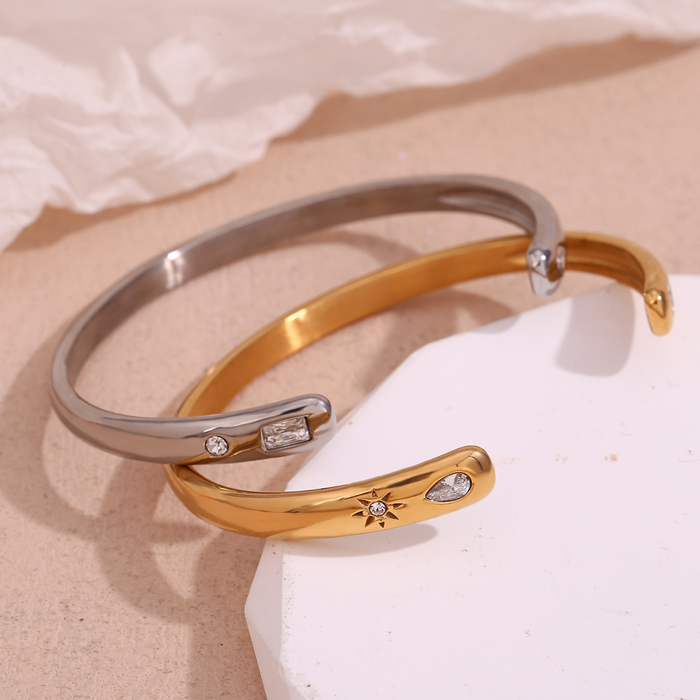 Rectangular Star Round Diamond Zircon Bracelet