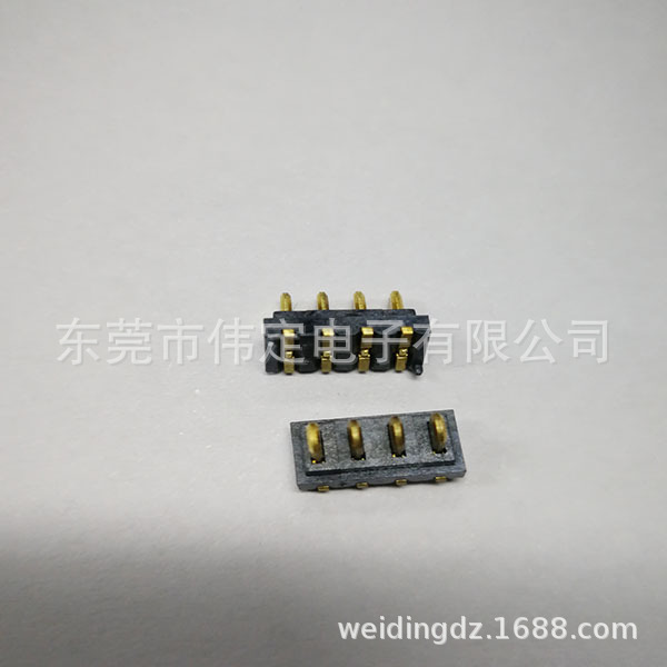 2.0mm PH 4PIN 180度立式贴片刀片电池连接器公座 4P SMT电池座