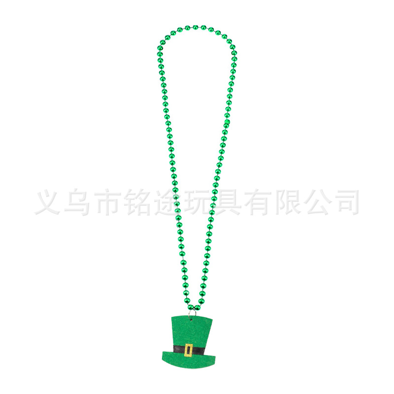 Irlandés Amazon nuevo trébol collar cabeza hebilla gafas pulsera Día de San Patricio traje