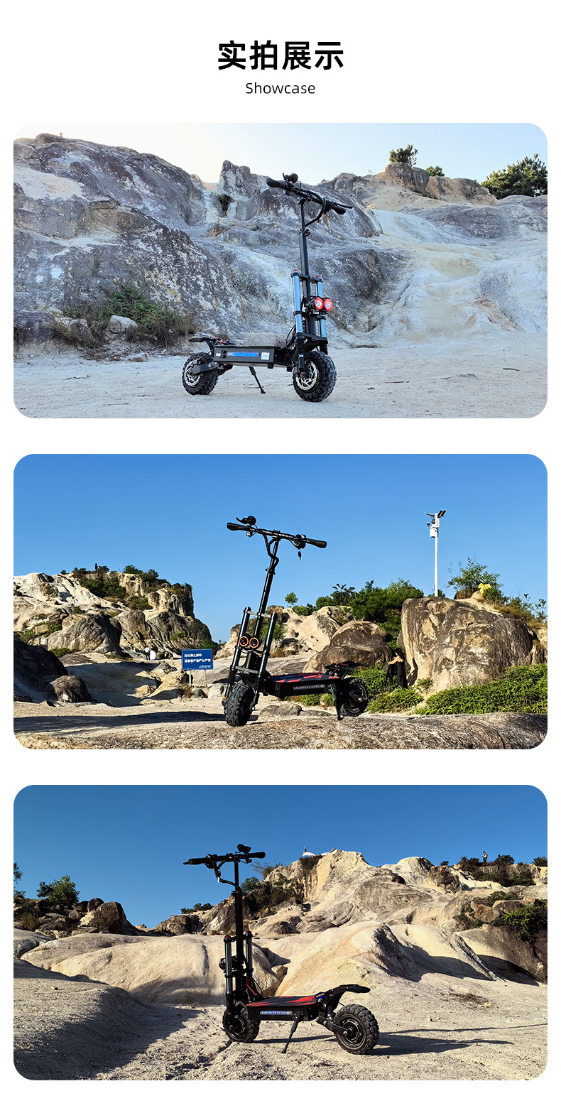 Overseas Warehouse 60V 11inch Adult Scooter Dual Drive 6000W High Power with Seat Foldable Electric Scooter