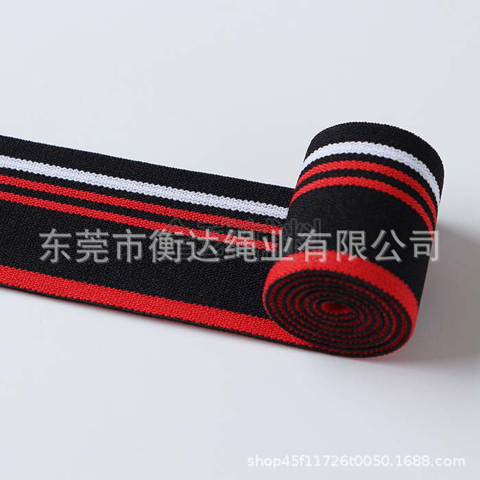 Inventario al por mayor de 4cm rayas de color medio de nylon elástico cintura lateral banda elástica accesorios de ropa