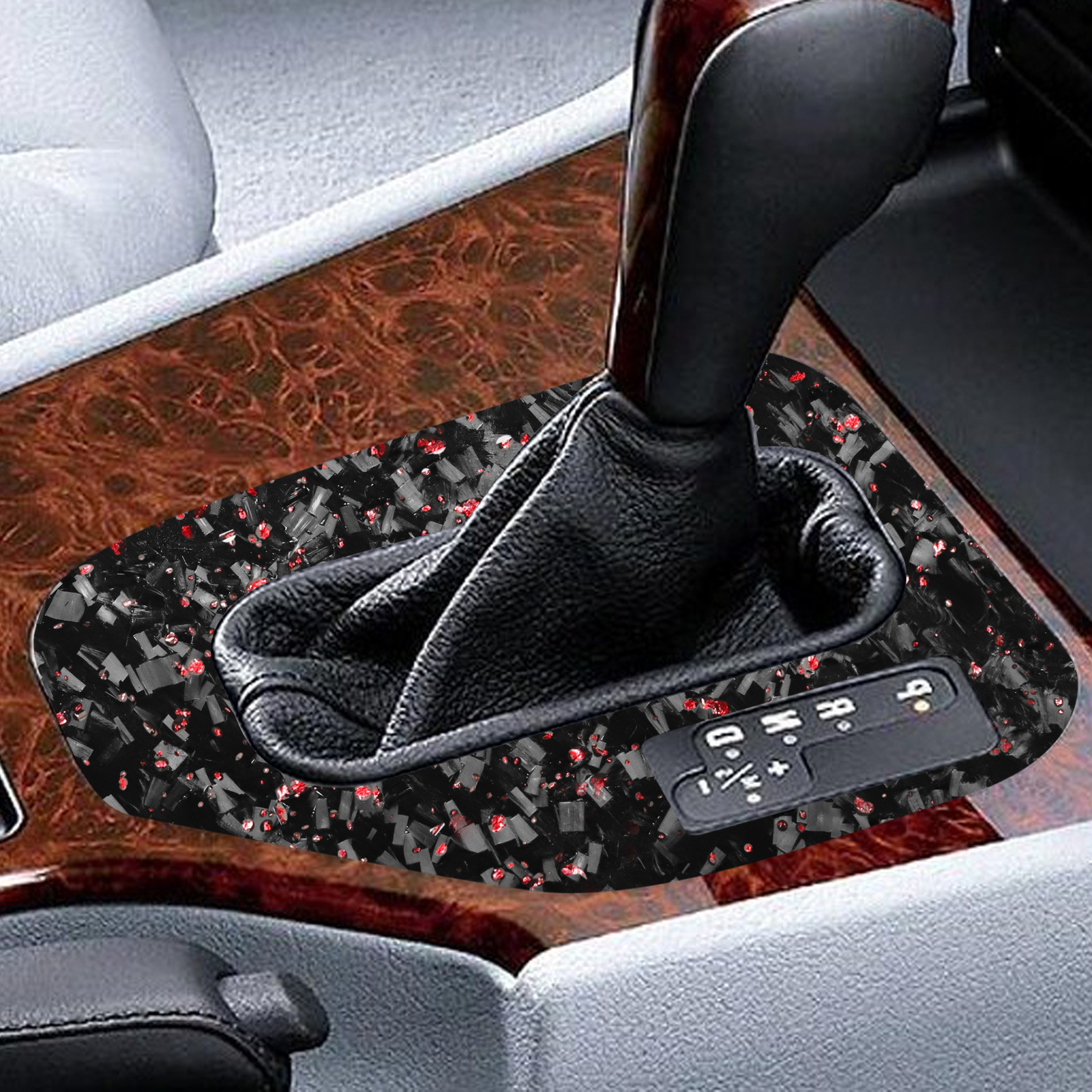 Suitable for Bmw 98-03 5 Series E39 Forged Pattern Red Interior Modification Gear Panel Decorative Sticker