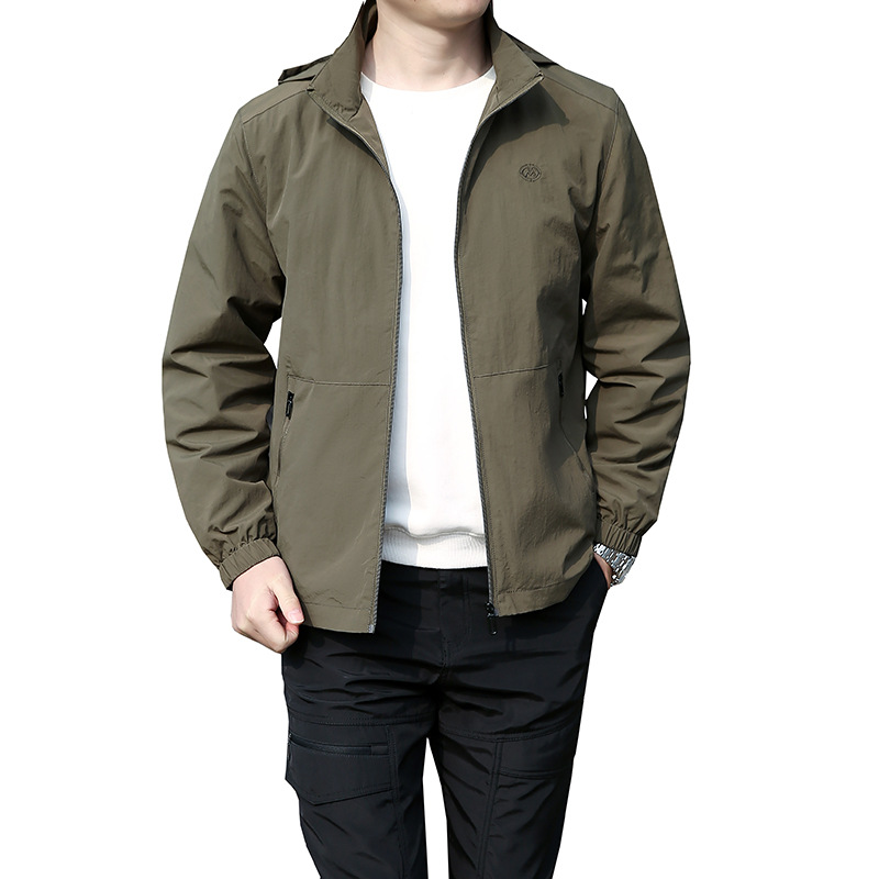 Primavera y otoño de la nueva chaqueta de hombre suelta chaqueta casual simple hombre de mediana edad delgada chaqueta de hombre transpirable hombre