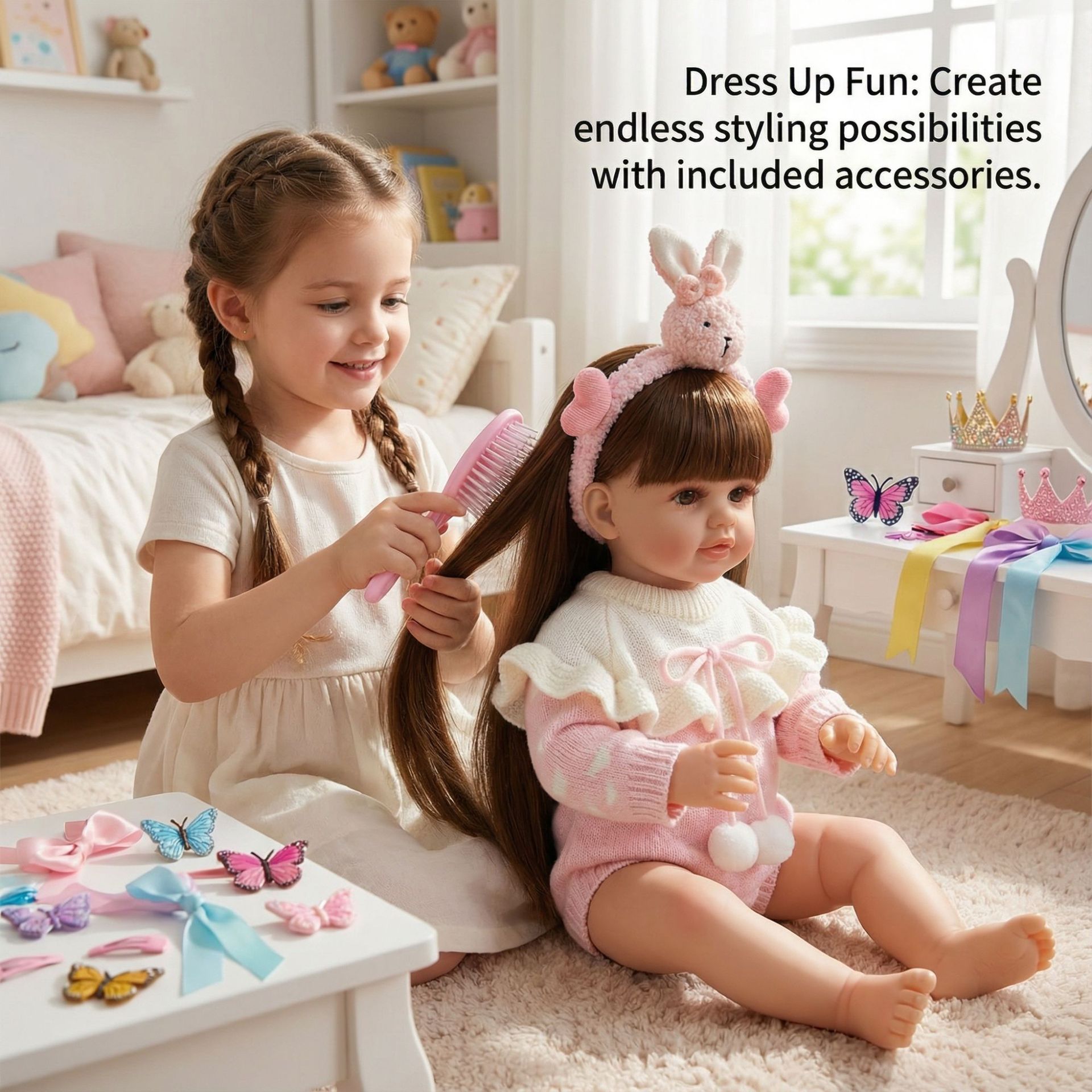 NPK 55cm suéter de encaje de goma completo, monótese de simulación, muñeca de regeneración Betty, suministro de comercio electrónico transfronterizo