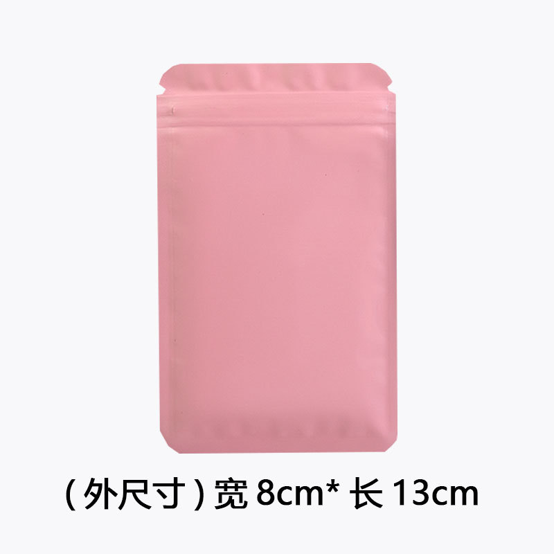 Joyas de color Bolsa ziplock Bolsa ciega Bolsa de papel de aluminio esmerilado Bolsa de hueso opaca aluminizada de doble cara Bolsa de embalaje sellada con alimentos