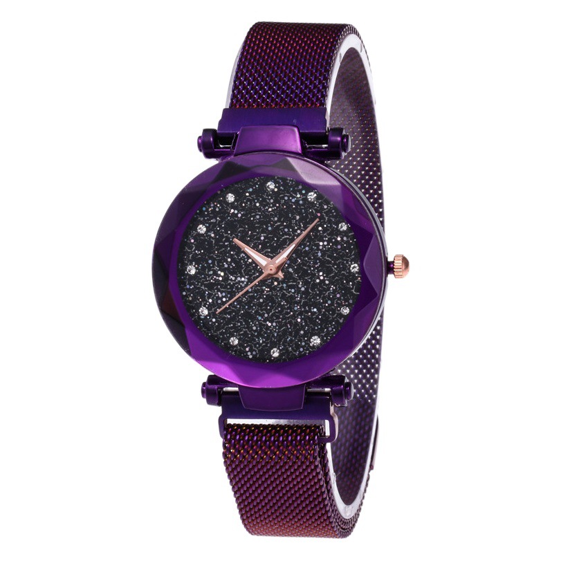 AliExpress popular reloj de mujer moda casual creativo cielo estrellado diamante-incrustado hierro piedra Correa reloj fabricante entrega de una sola pieza