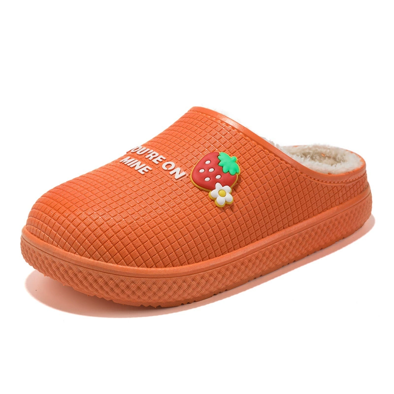 Fleece keep warm slippers platform, winter cute footwear, non-slip shoes