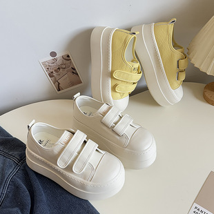 American Style Platform Bottom Velcro 2025 New Style Slip-on Loafers Bread Shoes Niche Trendy Board Shoes XY-A386