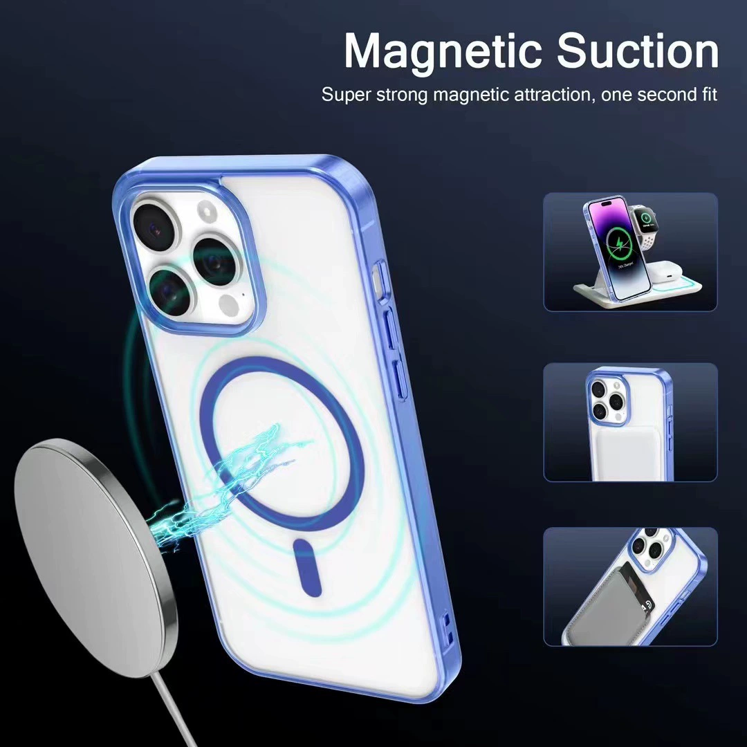 Подходит для iPhone 16 Pro, матовая магнитная чехолclear для Apple 15 Pro MagSafe, чехол для мобильного телефона