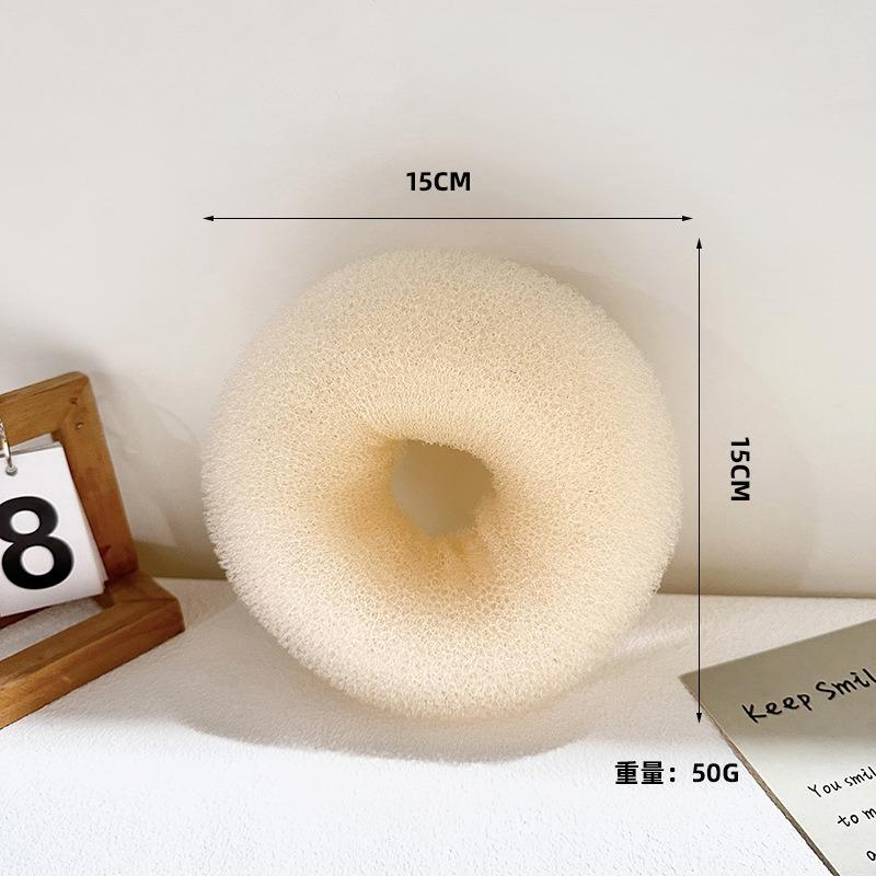 Platillo de rosquilla, mujer perezosa, lazo para el cabello con cabeza de bola esponjosa, artefacto para niños, tocado de capullo, accesorio para el cabello coreano