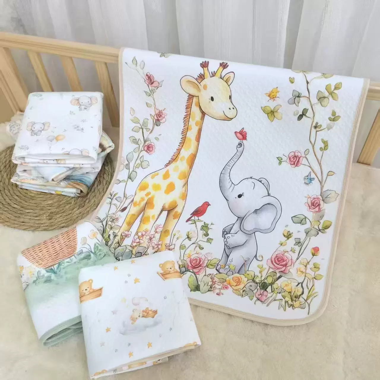 宝宝隔尿垫可水洗棉纱布a类防水透气防漏尿四季隔尿垫姨妈期生理