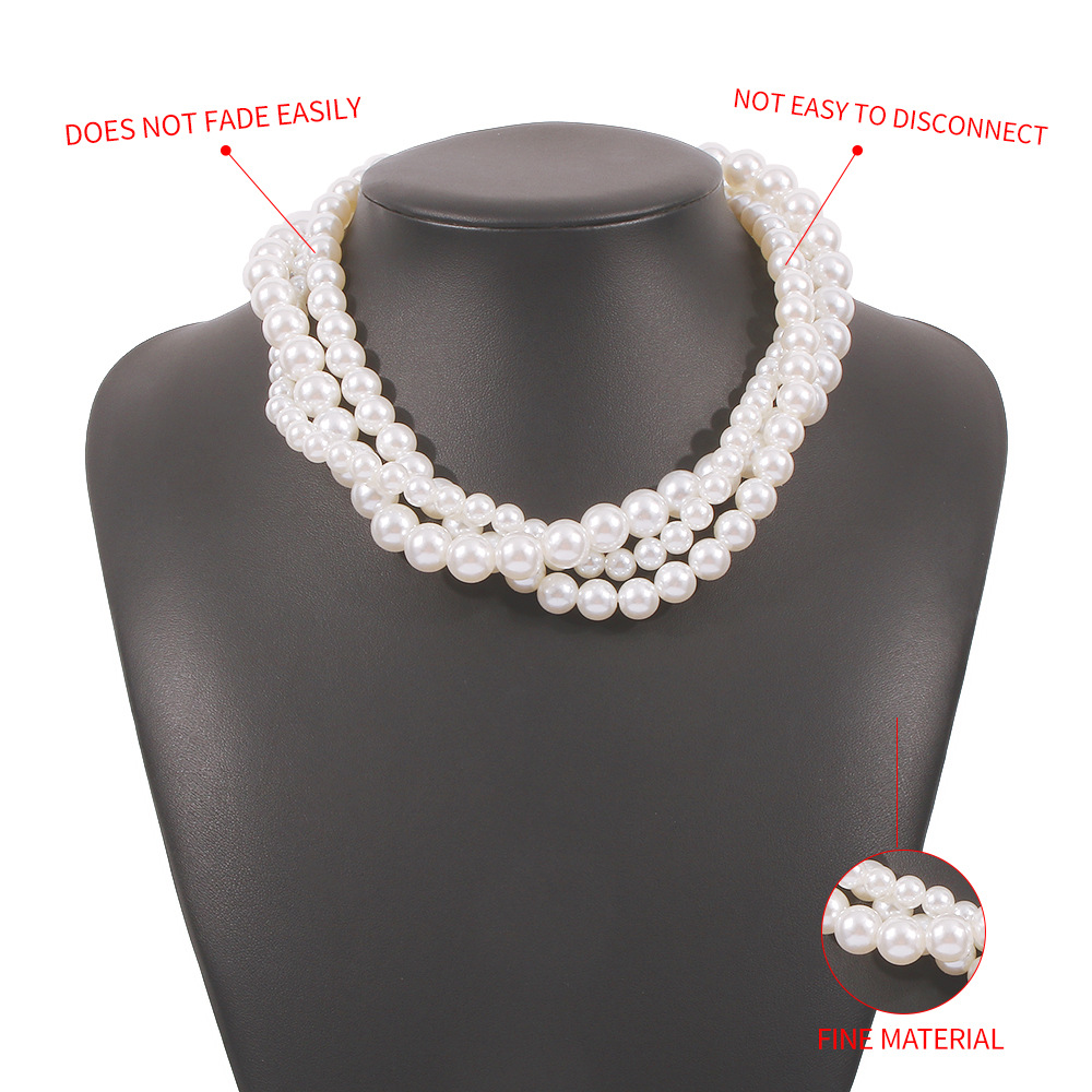 Fashion Simple Multi-layer Pearl Necklace display picture 6