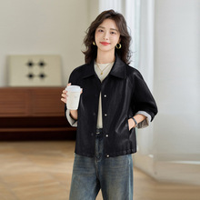 时尚范品牌女装高端海宁真皮皮衣秋冬新款潮流休闲机车服短款外套