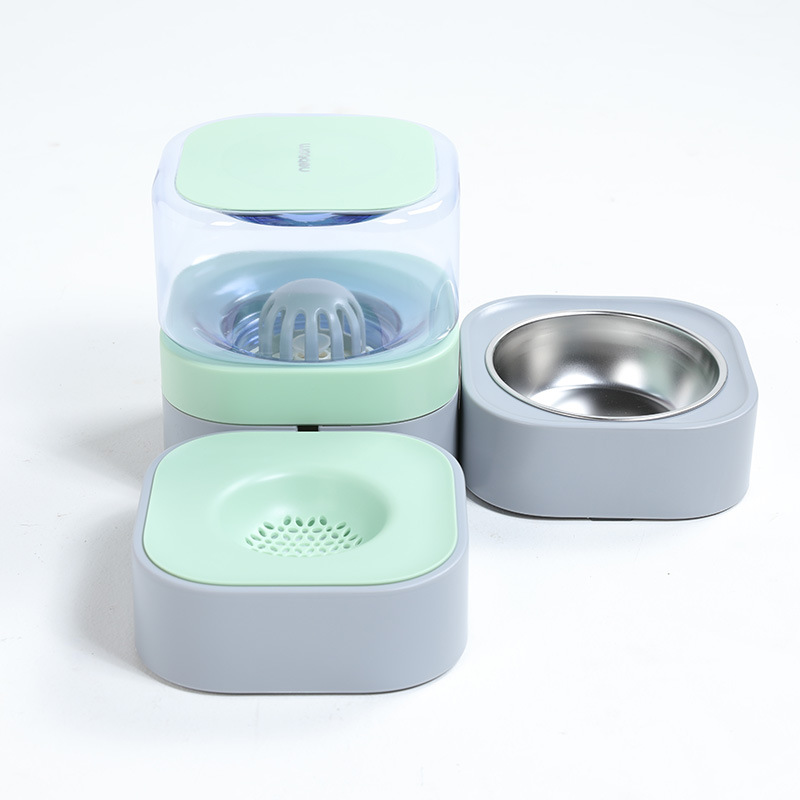 Alimentador automático para mascotas extraíble y lavable de acero inoxidable perro tazón doble tazón gato perro mascota fuente de agua potable transfronteriza al por mayor