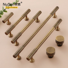 復古黃銅衣櫃拉手美式法式中古風黃古銅抽屜純銅鞋柜子櫥櫃門把手