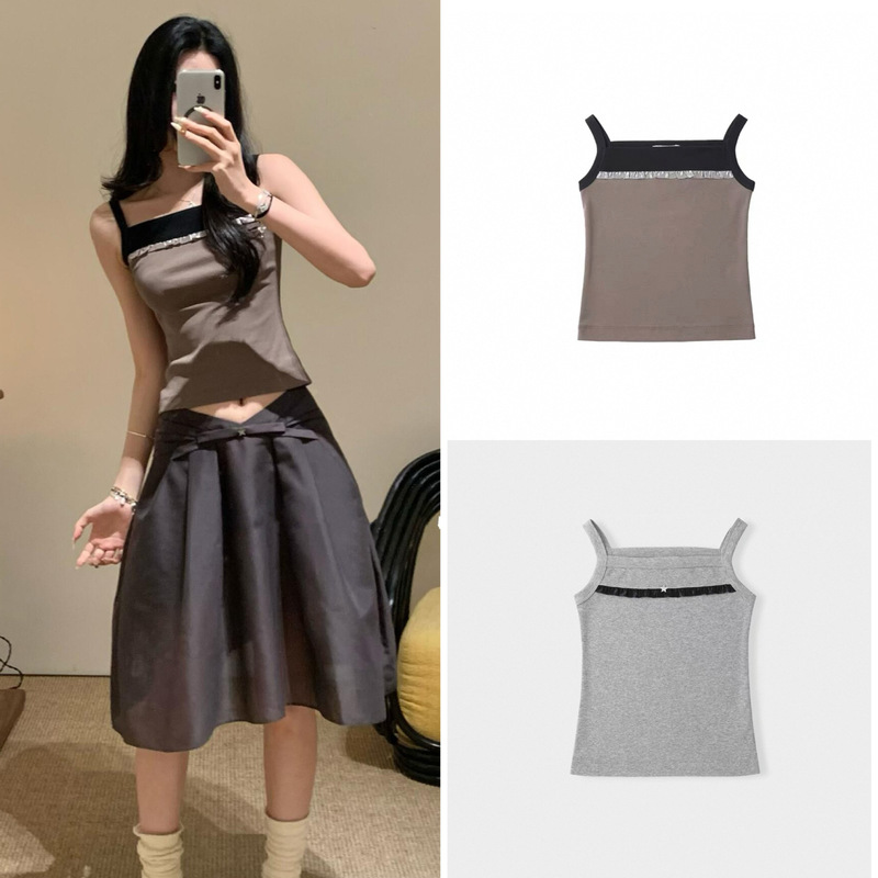 Mar Designer Brand's New Summer Style Star-Patterned Color-Blocking Tank Top