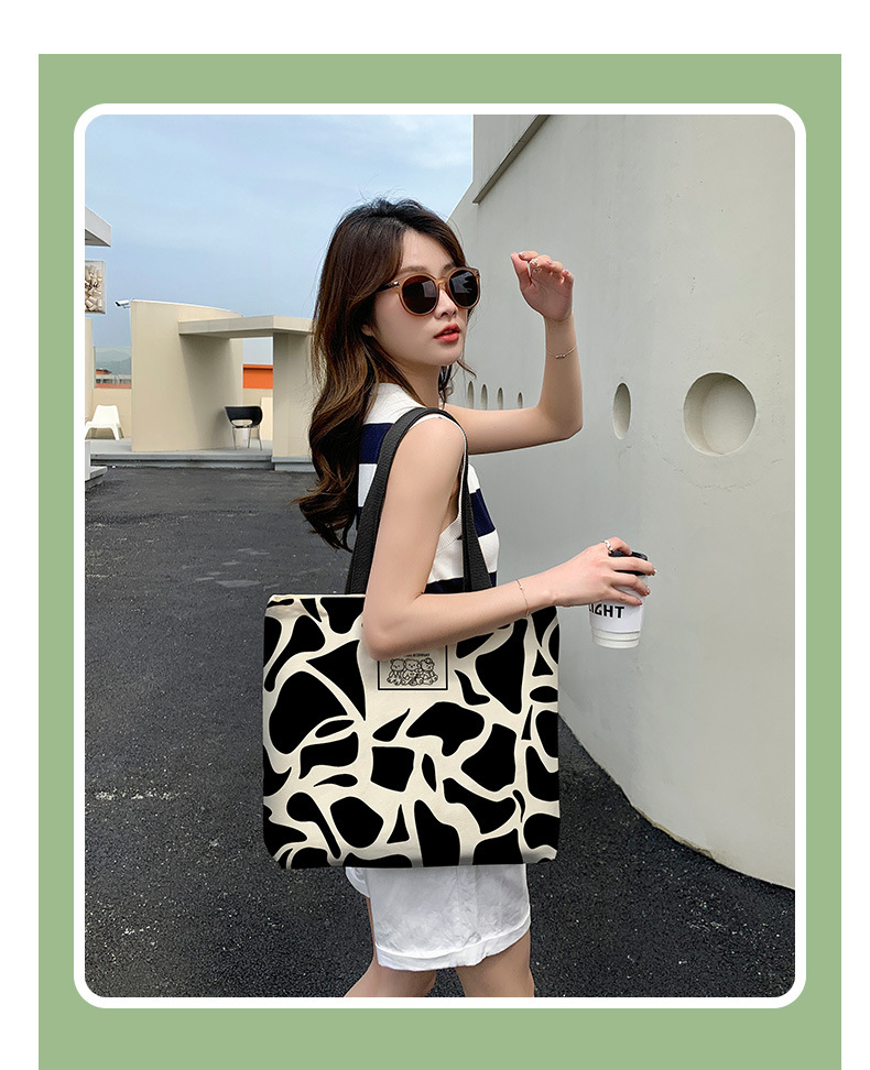 Femmes Mode Motif Vache Toile Sac De Courses display picture 9