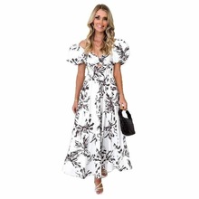 Women's large swing dress�W�����|����ӡ���������B��ȹ