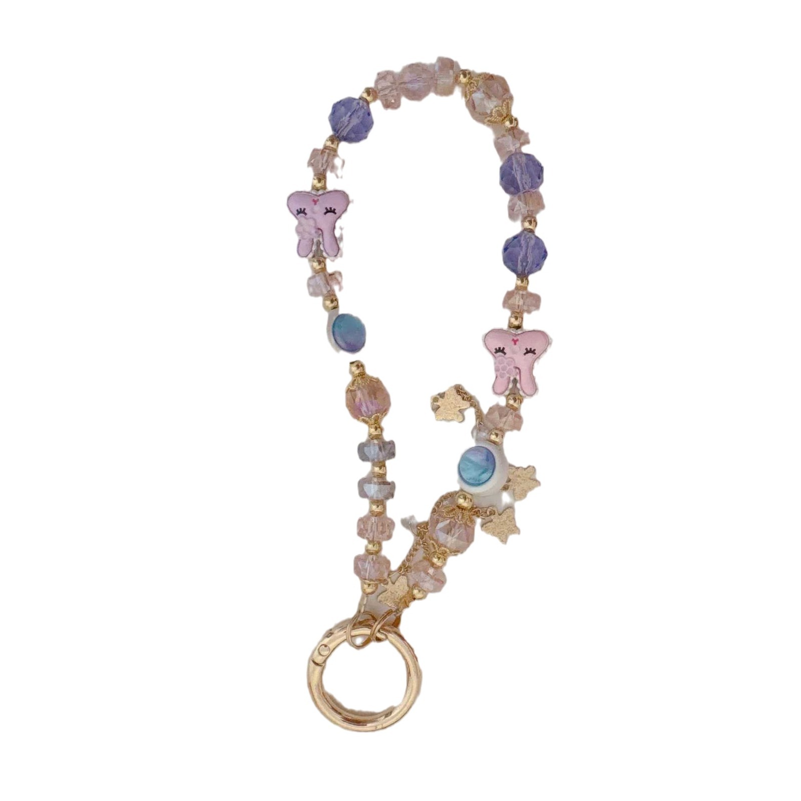 Hecha a mano y de alta calidad, colgante de teléfono móvil, pulsera de mariposa de conejo, pulsera de moda, colgante de teléfono móvil corto, pulsera corta