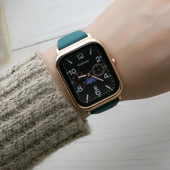 數字夜光長方形女表網紅直播女士手錶石英表女生膠帶表硅膠帶手錶