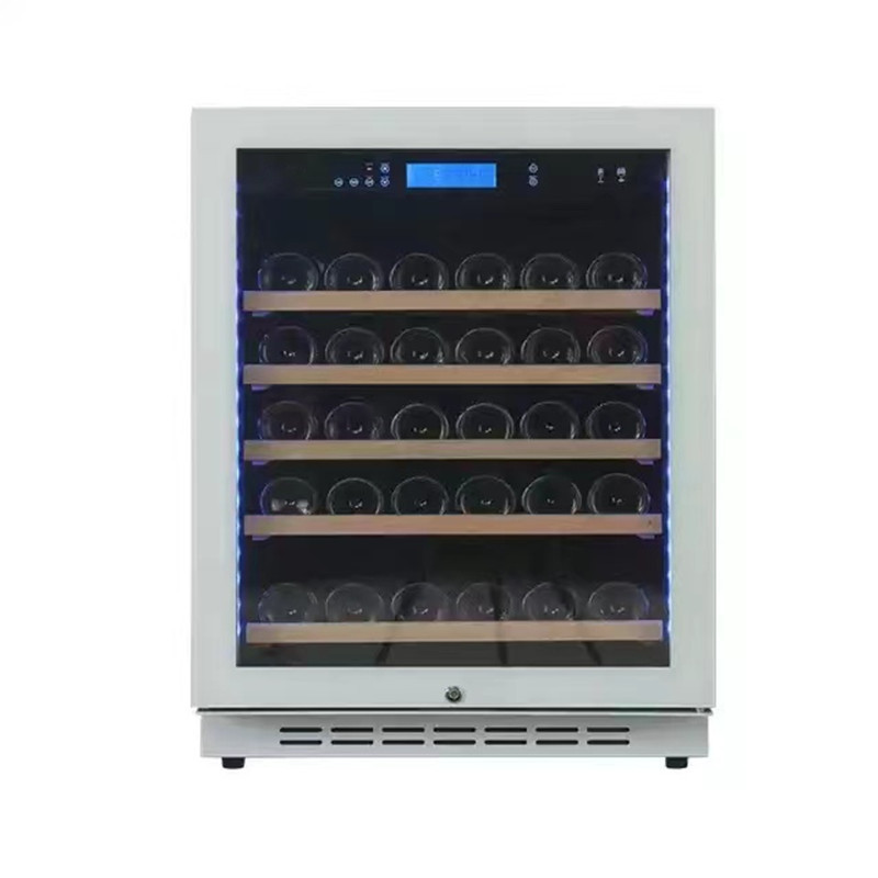 Vinoteca doméstica de temperatura constante, pequeña nevera refrigerada de una sola temperatura con capacidad para 46 botellas, vitrina para té y vino, refrigerador para vinos