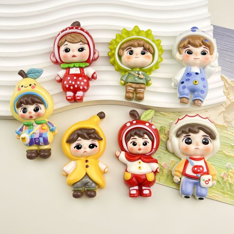 New Cartoon Big Card Fruit Boy DIY Resin Accessories Handmade Card Keychain Refrigerator Sticker Jewelry Material