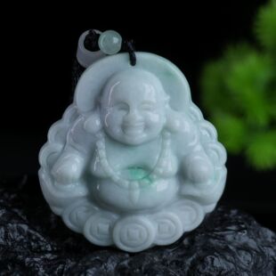 Natural Jadeite A-Grade Pendant Myanmar A-Grade Big Belly Money Buddha Jade Money Buddha Factory Wholesale Dropshipping