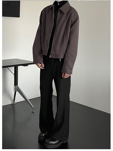 Cleanfit Korean-style Short Jacket for Men | Spring/Summer American-Style Lapel Baseball Suit | Detroit Executive Workwear Jacket