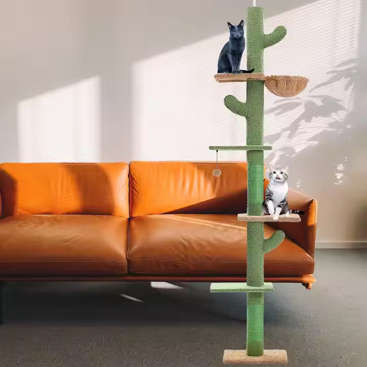 현대식 고양이 나무 등반 럭셔리 고양이 등반 프레임 두껍고 안정적인 사이잘 피라미드 공간 절약형 고양이 점프 플랫폼 다층 고양이 둥지