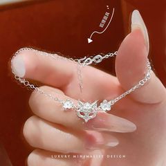 S990足银狐狸手链女桃花时尚轻奢设计感气质甜美精致手饰品批发