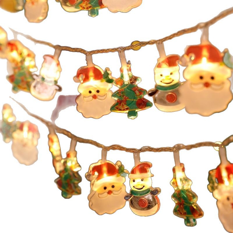 Nuevo transfronterizo LED de navidad cadena de lámparas de decoración de árbol de navidad viejos accesorios muñeco de nieve escenario diseño de luz de atmósfera